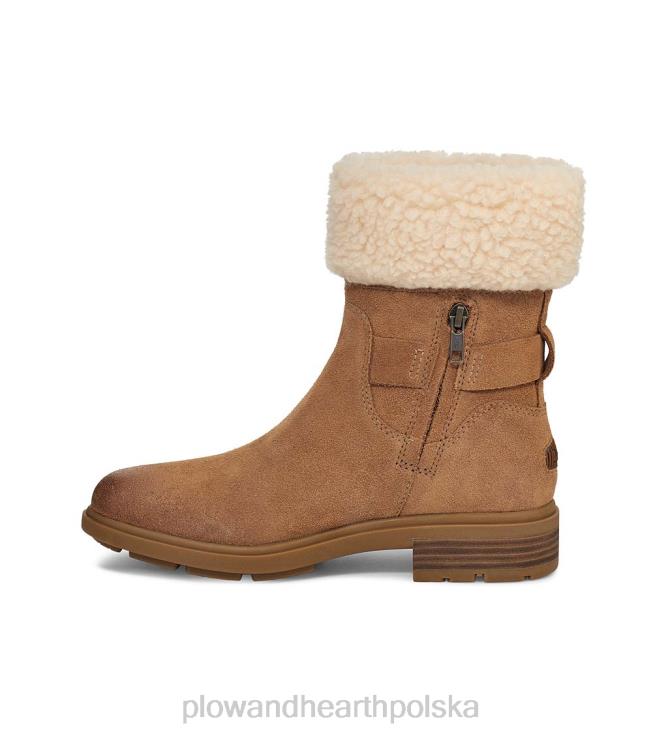 Plow & Hearth Wodoodporne zamszowe buty damskie ugg Harrison Cuff - kasztan - 10 02XR63051 sezonowe i prezenty