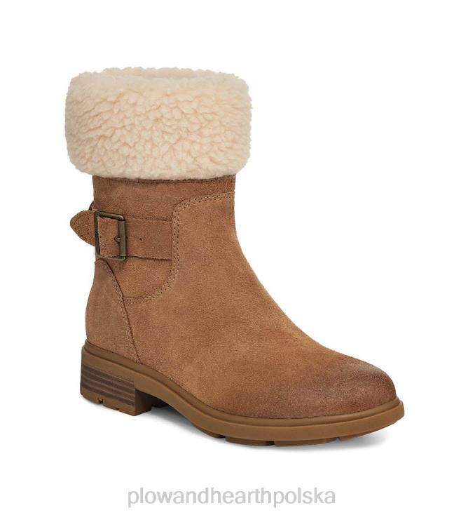 Plow & Hearth Wodoodporne zamszowe buty damskie ugg Harrison Cuff - kasztan - 10 02XR63051 sezonowe i prezenty