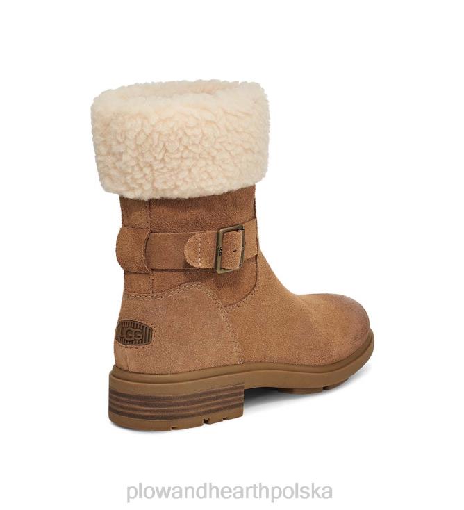 Plow & Hearth Wodoodporne zamszowe buty damskie ugg Harrison Cuff - kasztan - 10 02XR63051 sezonowe i prezenty