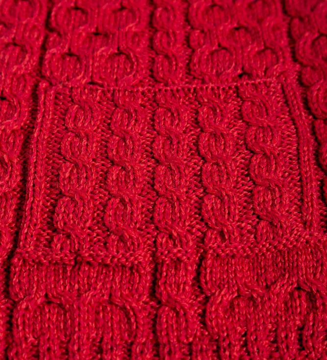 Plow & Hearth damski sweterek kopertowy z irlandzkiej wełny merynosów - czerwony 02XR63039 sezonowe i prezenty