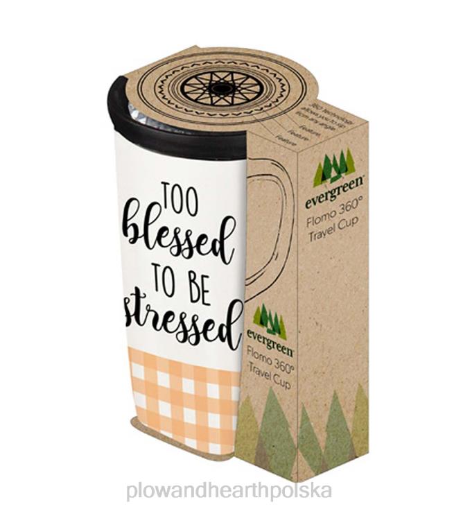 Plow & Hearth Kubek podróżny ceramiczny flomo 360 - błogosławiony 02XR63082 sezonowe i prezenty