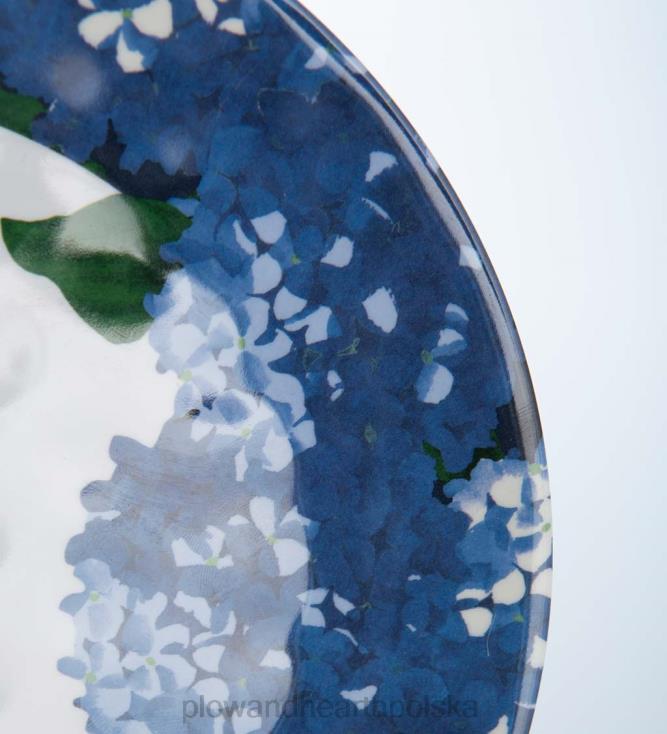 Plow & Hearth Talerze obiadowe z melaminy w niebieską kratkę, zestaw 6 sztuk - jezioro 02XR63199 sezonowe i prezenty