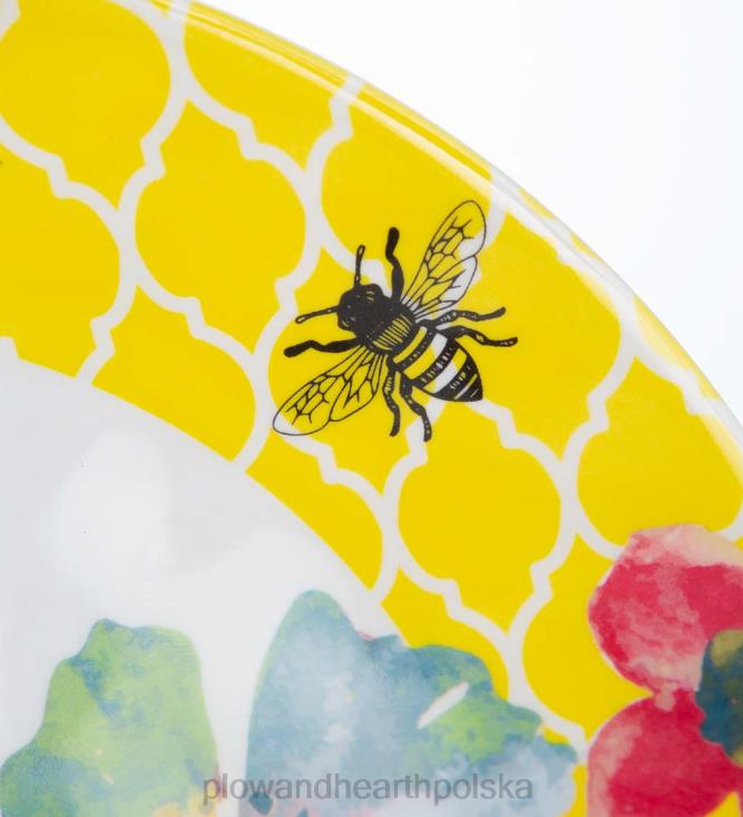 Plow & Hearth Talerze obiadowe z melaminy w niebieską kratkę, zestaw 6 sztuk - jezioro 02XR63199 sezonowe i prezenty