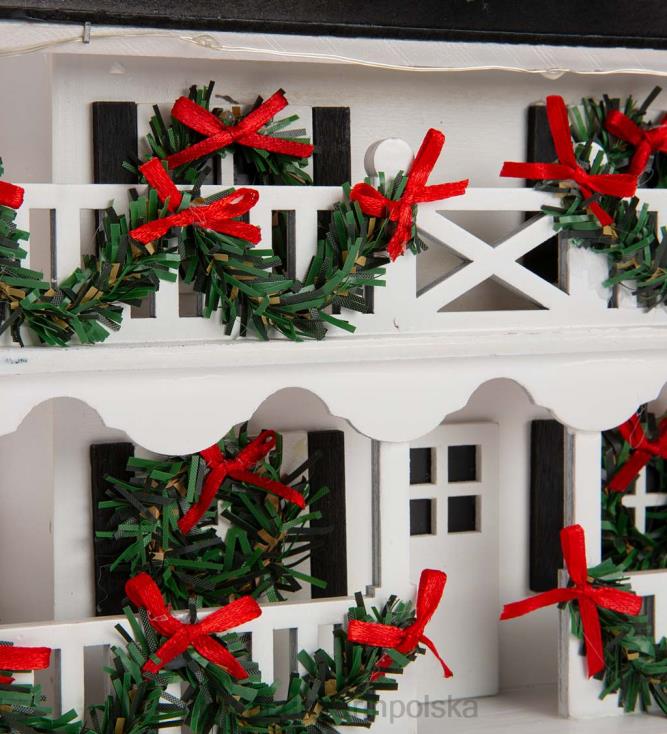 Plow & Hearth oświetlony wakacyjny kolonialny domek dla ptaków 02XR63083 sezonowe i prezenty