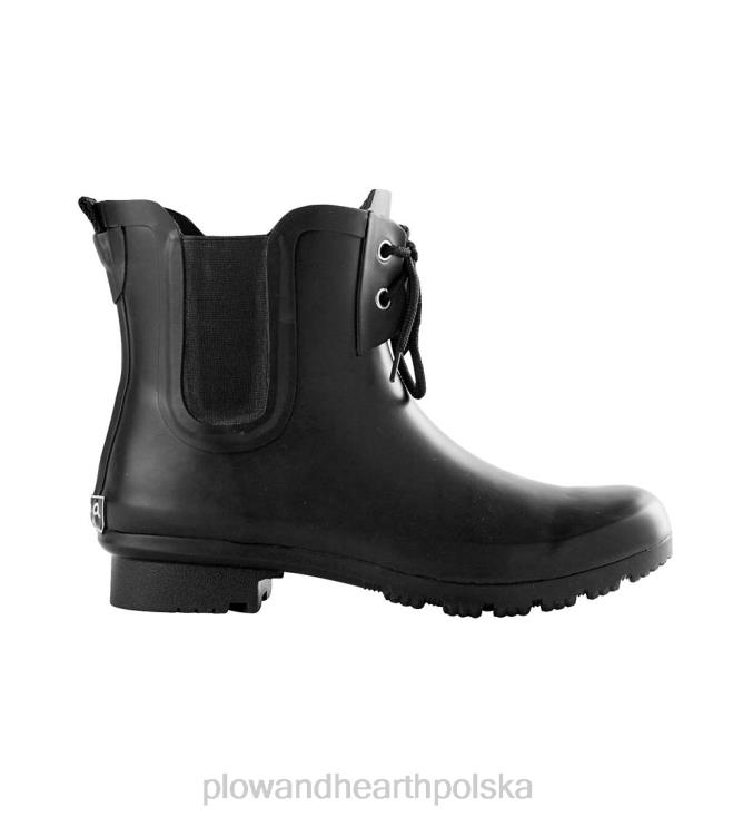 Plow & Hearth Wodoodporne, sznurowane, gumowe buty chelsea firmy Roma - matowa czerń - rozmiar 06 02XR63031 sezonowe i prezenty