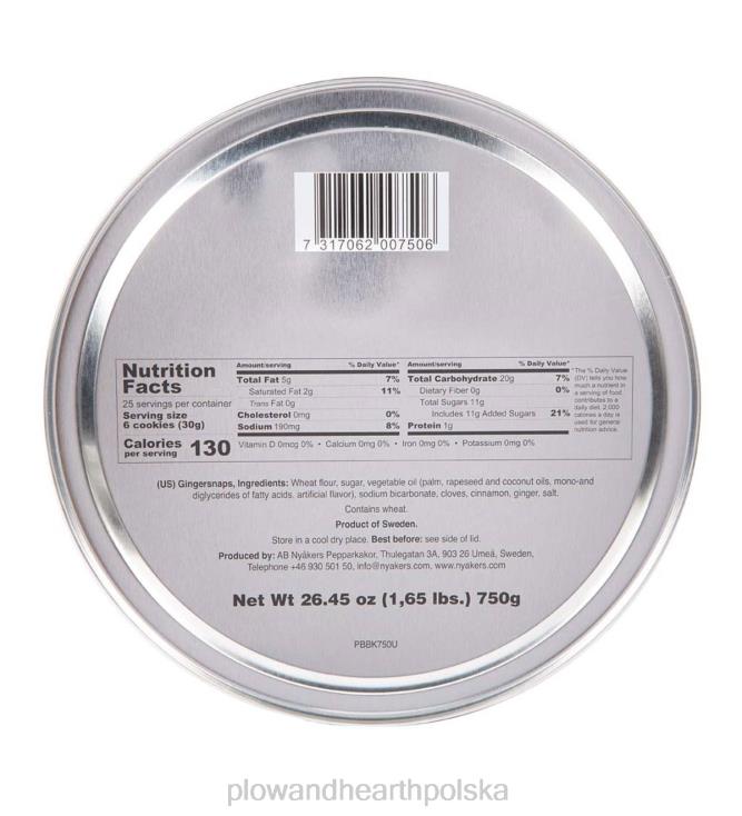 Plow & Hearth Szwedzkie ciasteczka imbirowe Nyakers w puszce prezentowej 02XR62976 sezonowe i prezenty