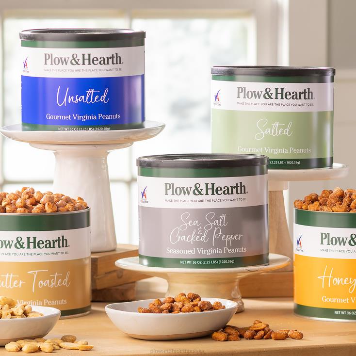 Plow & Hearth bardzo duże orzeszki ziemne Virginia, 36 uncji. cyna – niesolona 02XR62978 sezonowe i prezenty